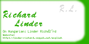 richard linder business card